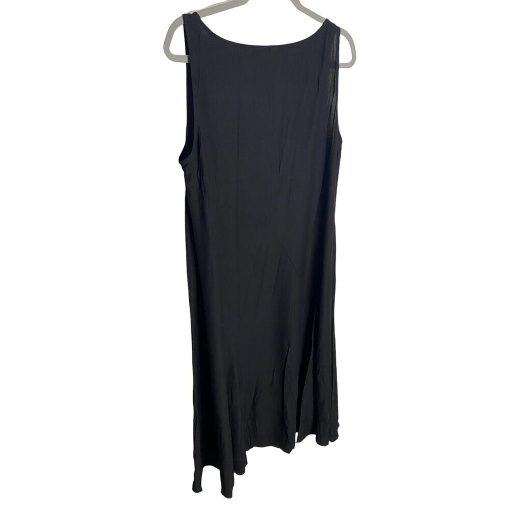 Eileen Fisher Scoop Neck Midi Dress Jersey Sleeveless Black Size Large - Picture 3 of 5